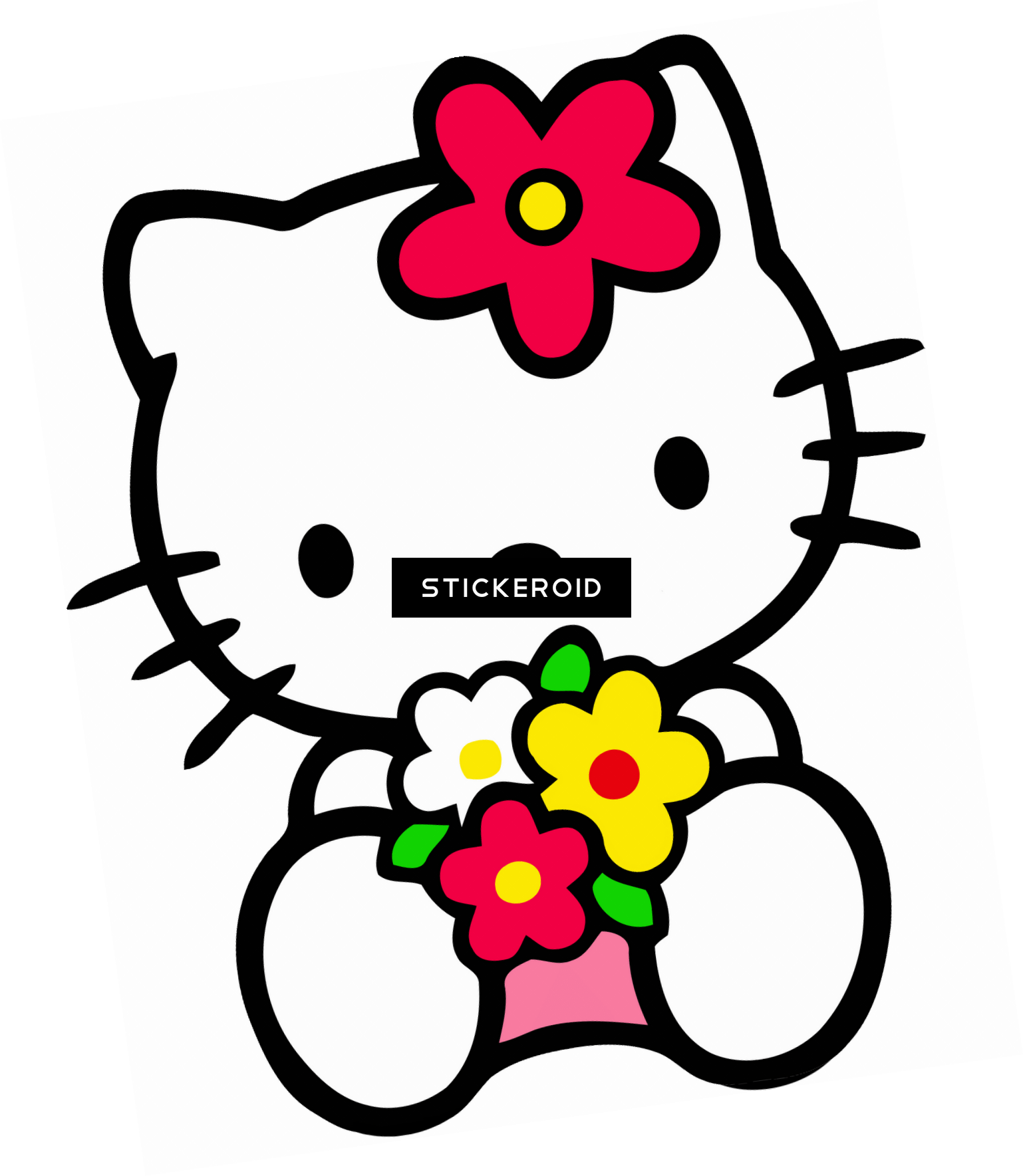 Sitting With Flowers - Hello Kitty (1538x1769)