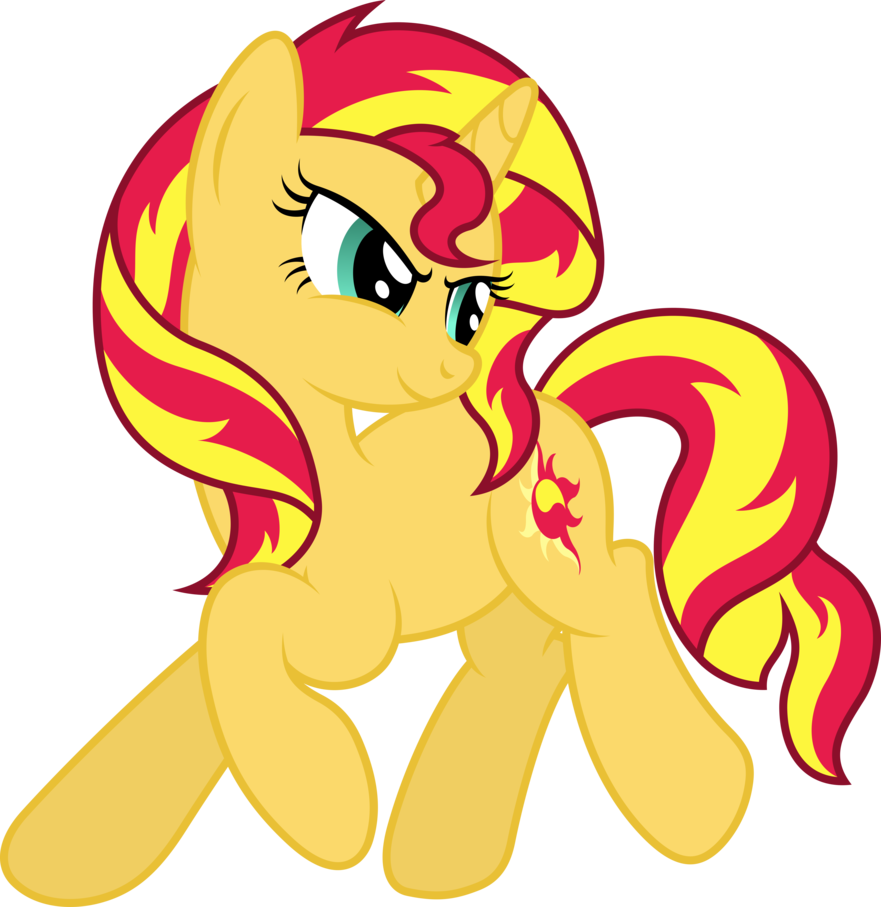 Stabzor, Pony, Safe, Simple Background, Solo, Sunset - Sunset Shimmer Pony Angry (881x907)