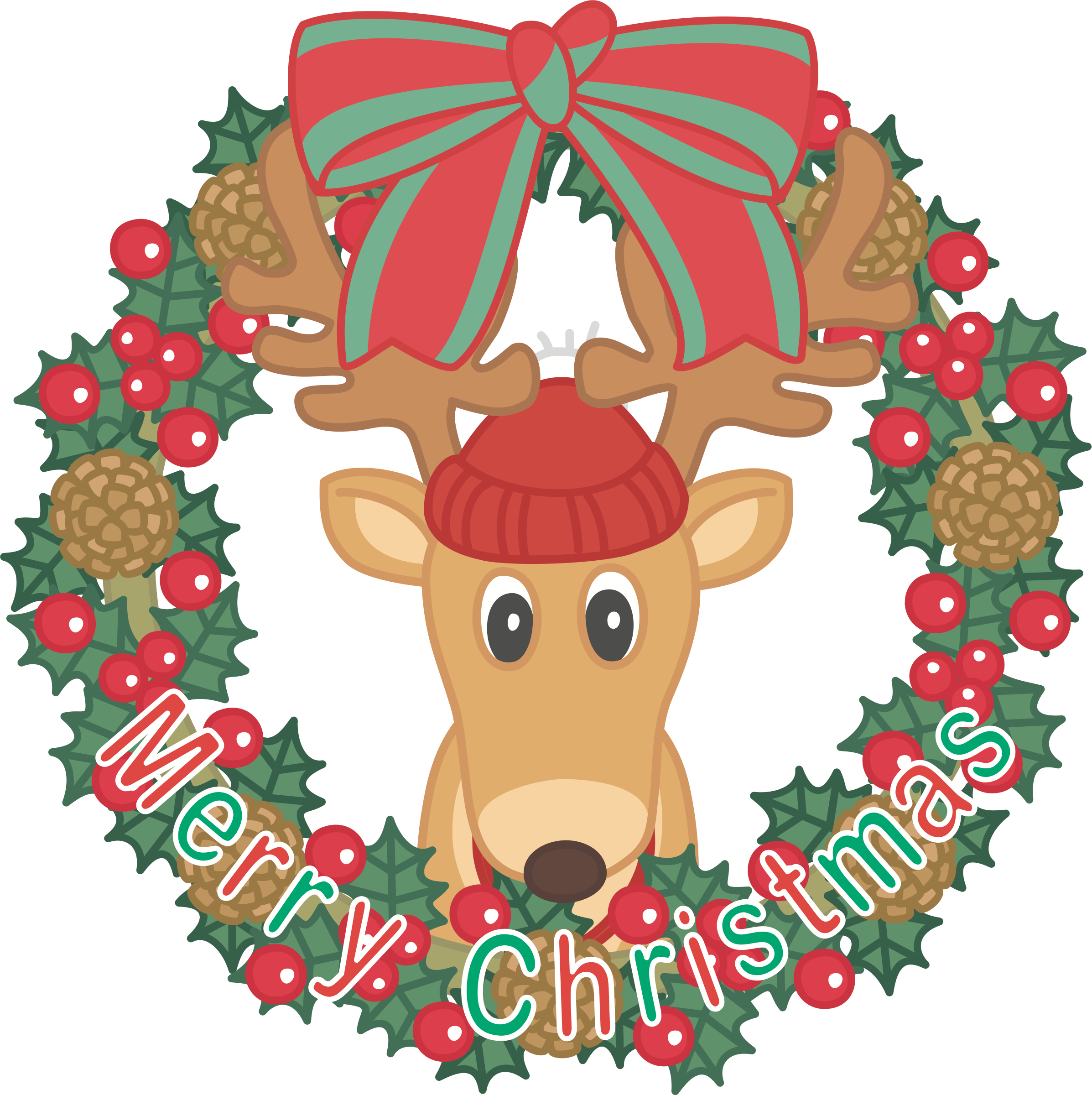 By Oksmith - イラスト クリスマス リース (2394x2400)