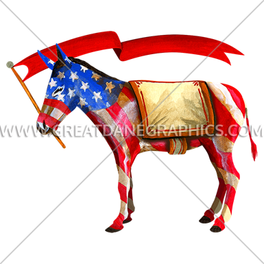 Unicorn Castle Democrat Donkey Stripes - Donkey (385x385)