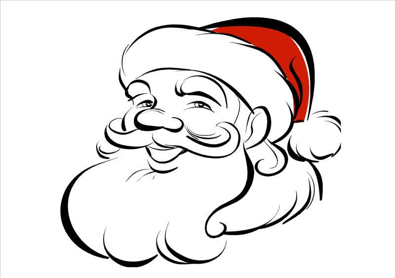 Christmas Santa Face Transparent Image1 - Christmas Drawings Of Santa (800x563)