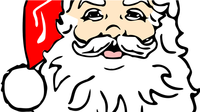 Dear Santa - Santa Clip Art Black And White (672x372)