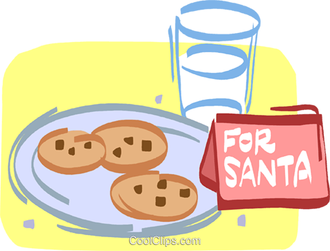 Chocolate Chip Cookies For Santa Royalty Free Vector - Chocolate Chip Cookies For Santa Royalty Free Vector (480x365)