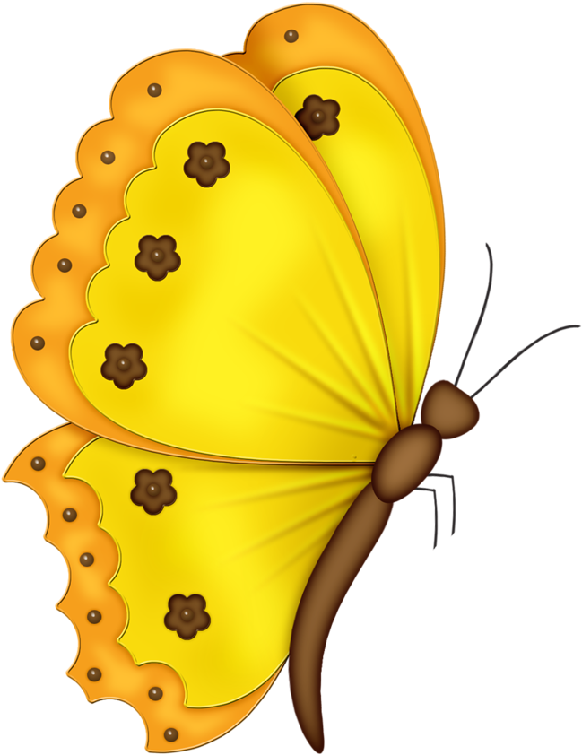 Butterflies°• - ‿✿⁀ - Borboletas Amarelas Desenho Png (819x1024)