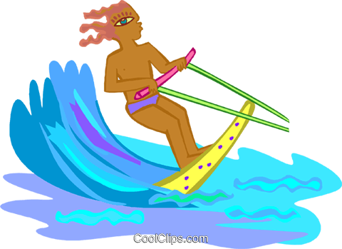 Water Skiing Royalty Free Vector Clip Art Illustration - Bild (480x349)