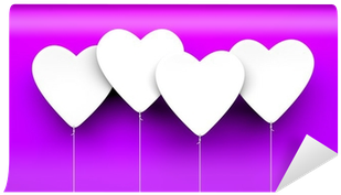 Heart Balloons On Blue Background Wall Mural • Pixers® - Heart (400x400)