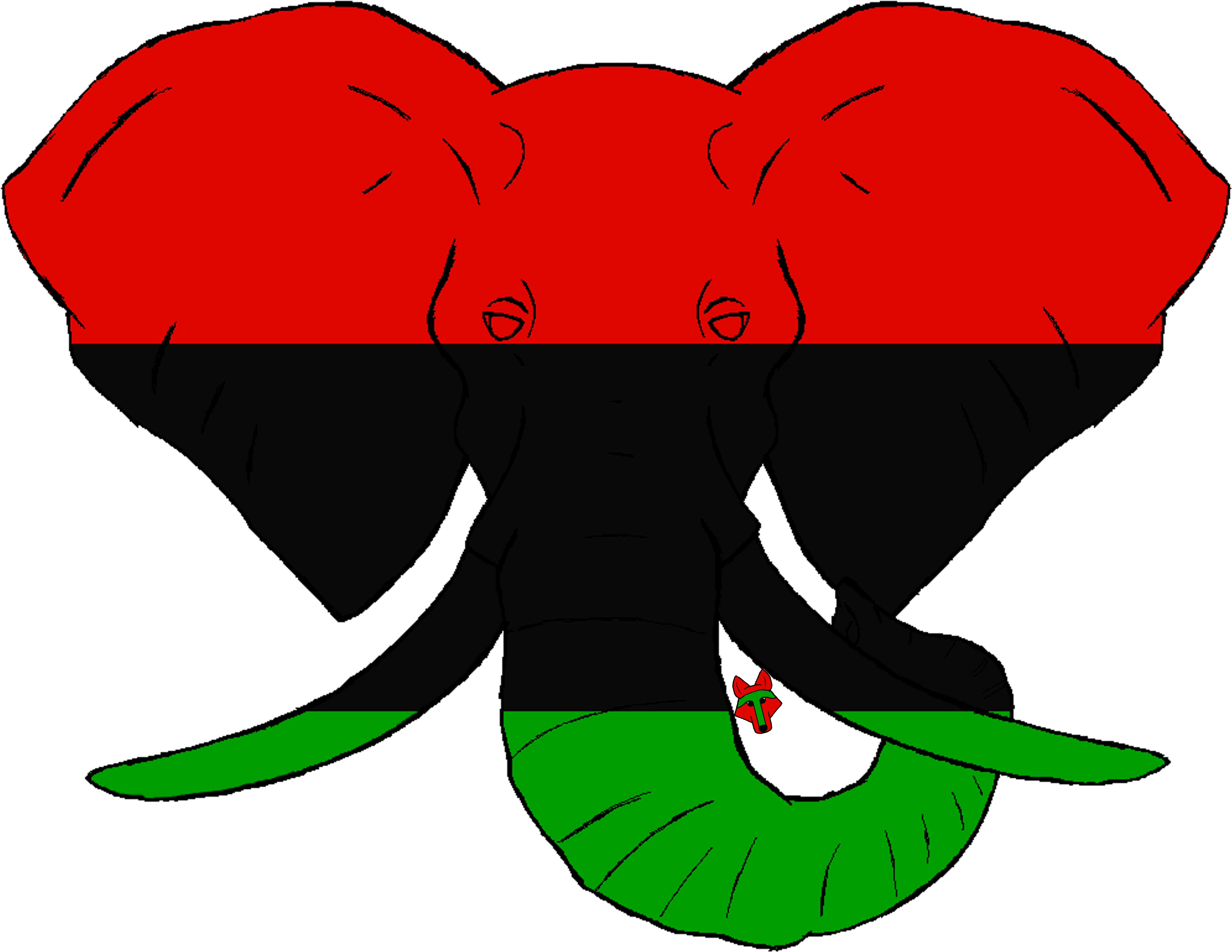 African Elephant Flag Designed By P A - Elephant (4000x3184)