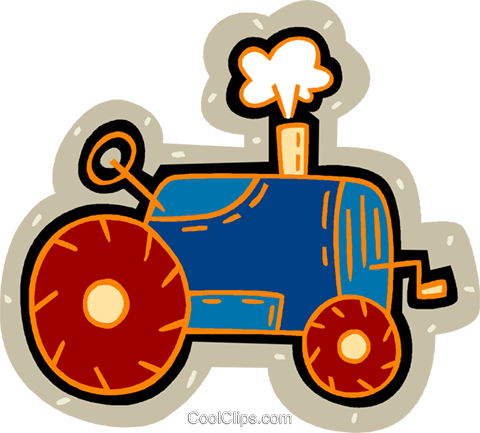 Farm Tractor Royalty Free Vector Clip Art Illustration - Papa's Little Farm Hand Bib (480x433)