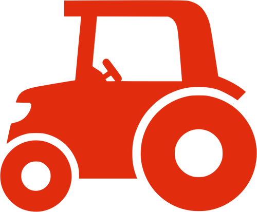 Red Silhouette Vector Image Of A Tractor Public Domain - Flat Icon Traktor Png (500x413)