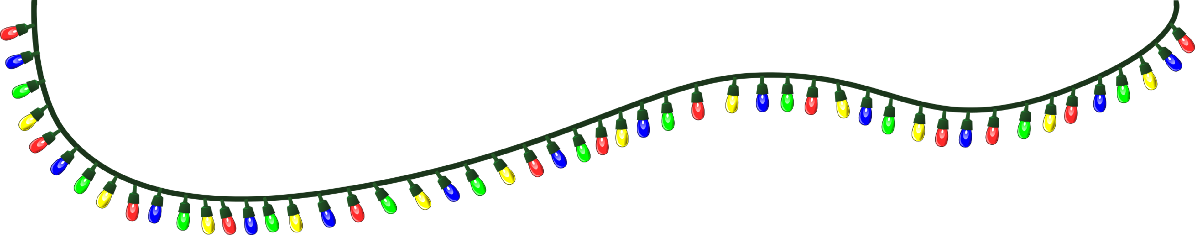 Christmas Lights Lighting Holiday - Transparent Background Transparent Christmas Lights (3814x750)