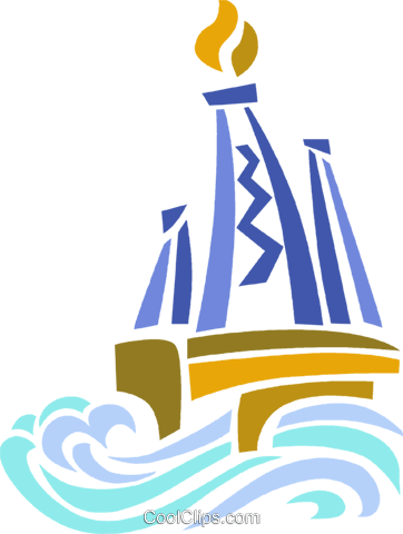 Offshore Oil Drilling Platform Royalty Free Vector - Offshore Oil Drilling Platform Royalty Free Vector (362x480)