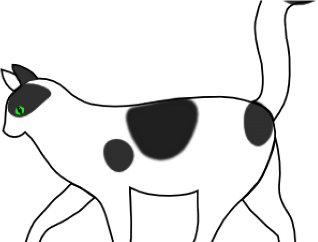 Kittens Clipart Walking - Cartoon Cat Side View (640x480)