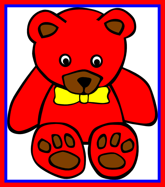 Graphic Library Library Beard Clipart Red - Teddy Bear Colouring Sheet (572x647)