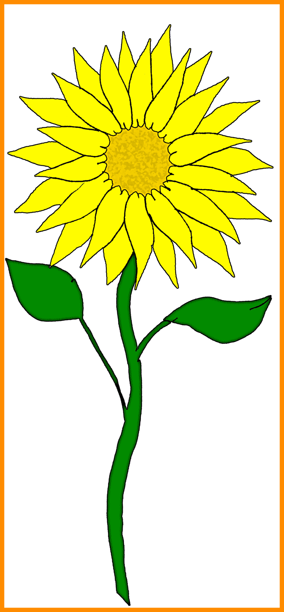 Chipmunk Clipart - Clip Art Sunflower Stem (907x1954)