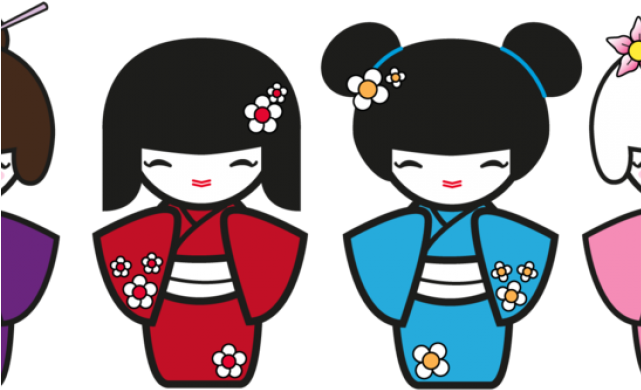 Kimono Clipart Geisha - Kokeshi Dolls Cliparts (640x480)