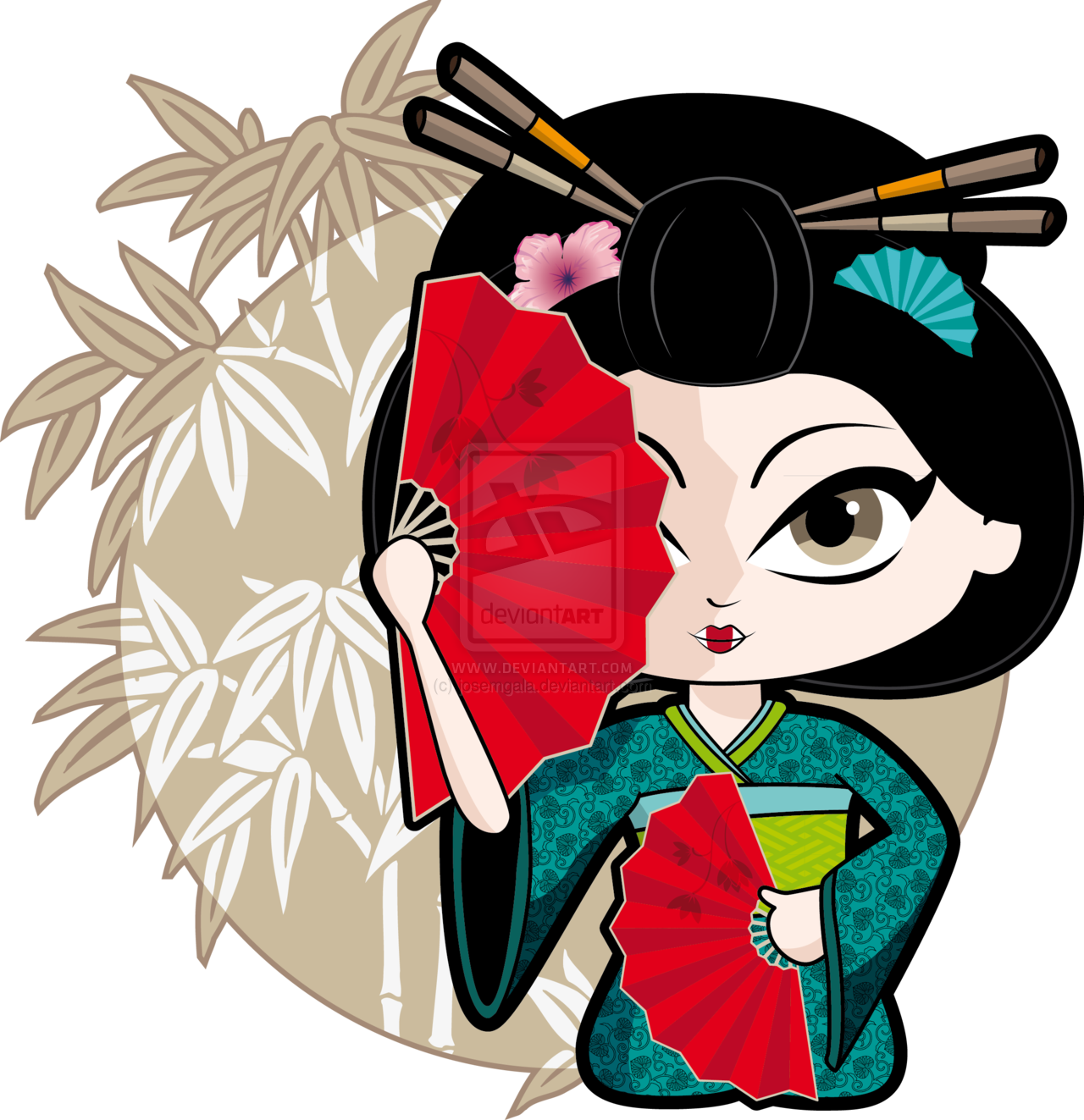 Robes Drawing Geisha - Geisha Transparent Background (1280x1323)