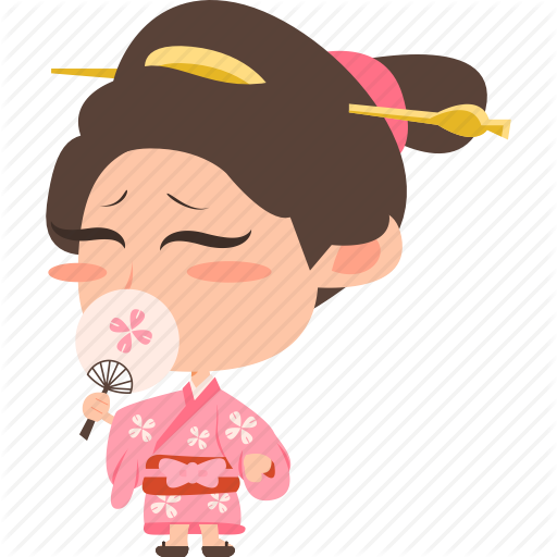 Geisha Clipart Japanese Ninja - Japanese Kimono Cartoon Png (512x512)
