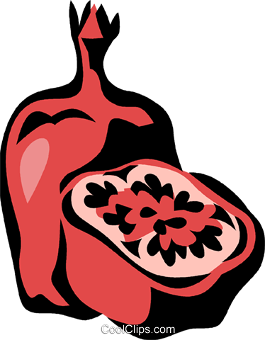 Pomegranate Royalty Free Vector Clip Art Illustration - Clip Art (374x480)