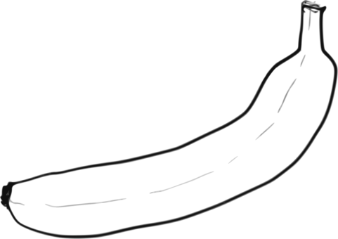 Banana Split Fruit Line Art Peel - Single Fruits Pictures For Colouring (481x340)