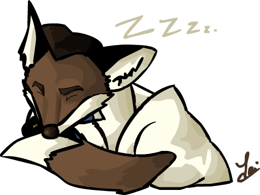 Nick As A Fox Sleeping, Aka Nox The Fox - Cartoon (512x385)