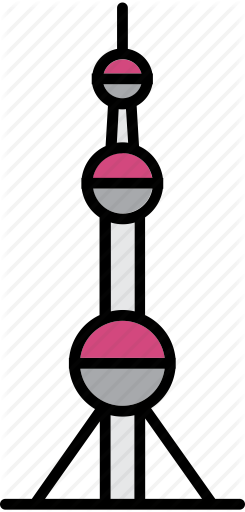 Towers Clipart Oriental Pearl Tower - Orient Pearl Tower Shanghai Png (245x512)