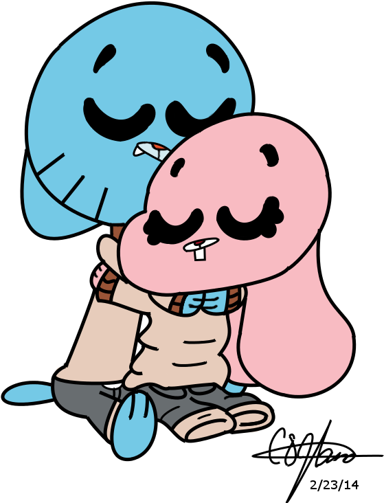 More Like Gumball Again By Angelcopperfield - Dibujos De Gumball Y Anais (887x880)