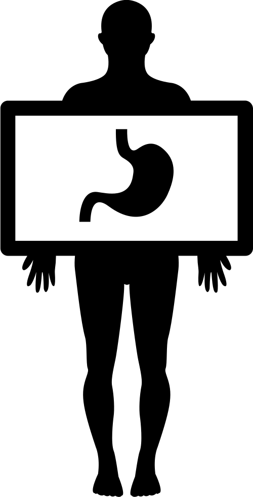 Human With X Ray Plate Focusing On - Chest X Ray Logo (500x980)