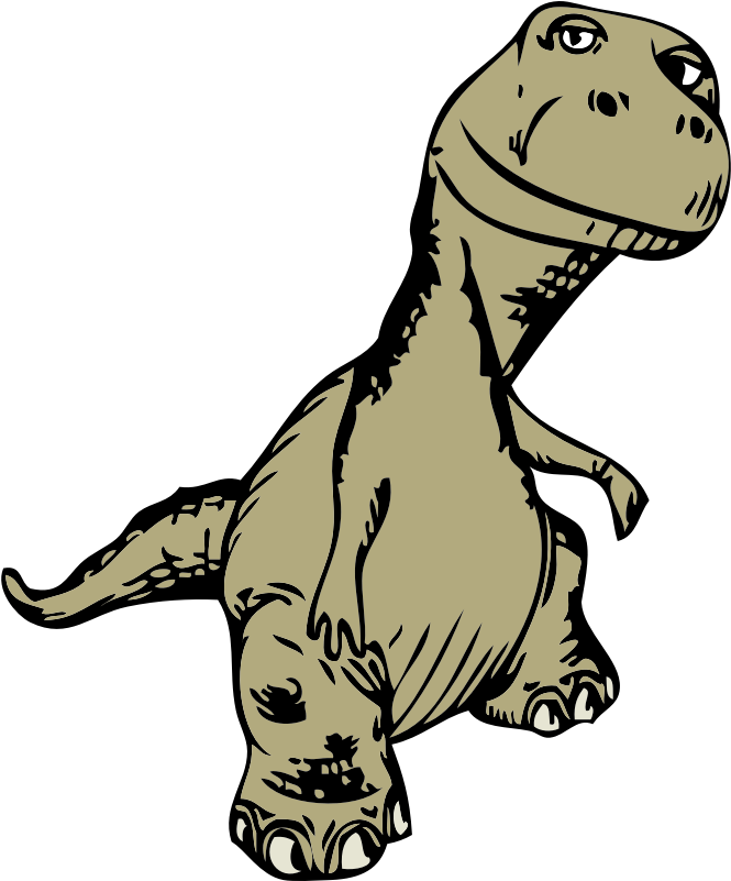 Clipart - Dinosaur - Custom Cool Cartoon Dinosaur Shower Curtain (800x800)