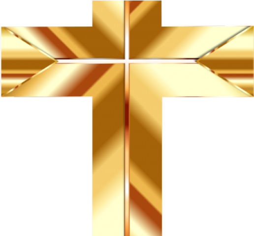 Golden Clipart Crucifix - Christian Cross (640x480)