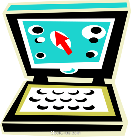 Notebook Computer Royalty Free Vector Clip Art Illustration - Notebook Computer Royalty Free Vector Clip Art Illustration (459x480)