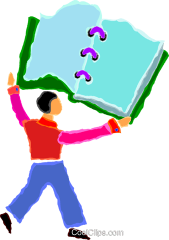 Man With A Large Notebook Royalty Free Vector Clip - Man With A Large Notebook Royalty Free Vector Clip (338x480)