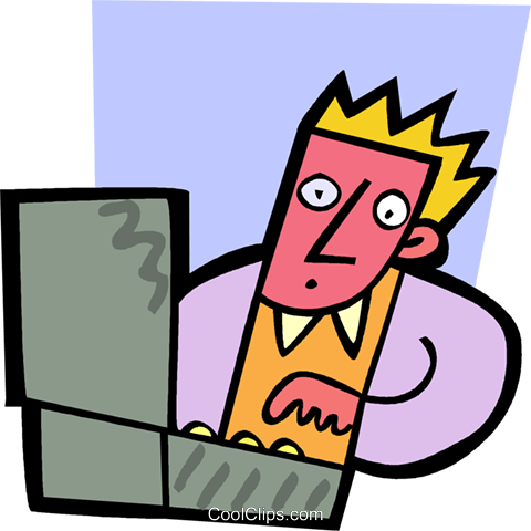 Man Working With His Notebook Computer Royalty Free - Man Working With His Notebook Computer Royalty Free (480x480)