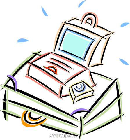 Laptop Computer With A Suitcase Royalty Free Vector - Suitcase (447x480)
