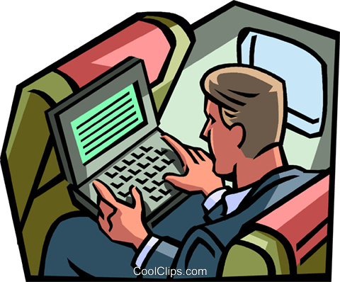 Businessman Working On A Laptop Royalty Free Vector - Linked Hybrid (480x398)