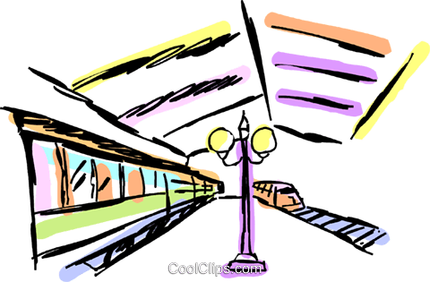 Subway Station Royalty Free Vector Clip Art Illustration - Train (480x315)