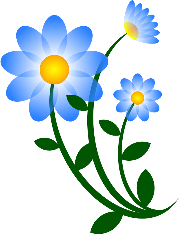 Flowers Clipart Bluebonnet - Blue And Yellow Flowers Clip Art (800x800)