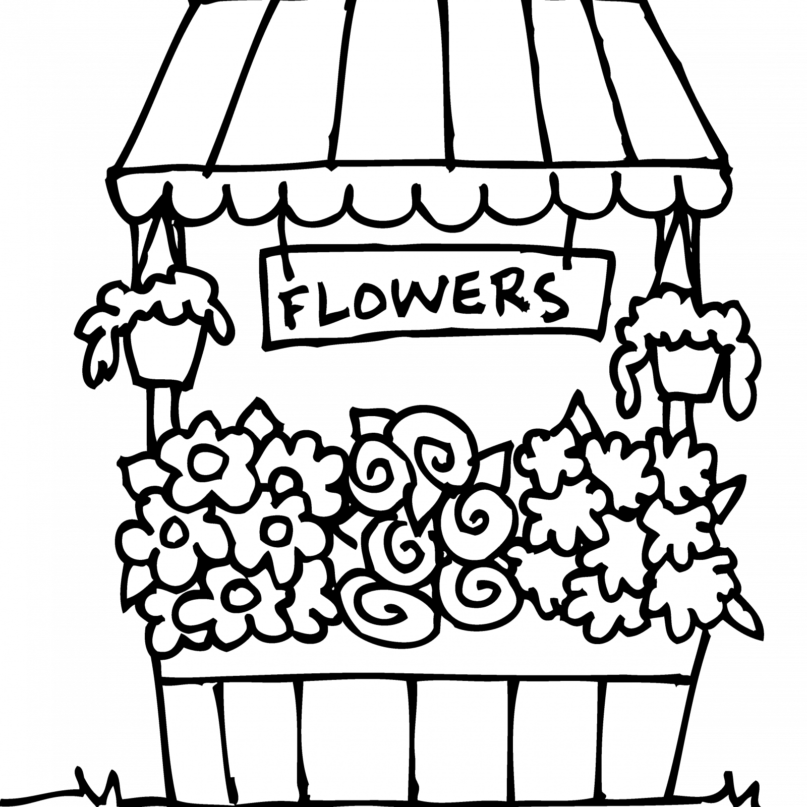 Bluebonnet Flower Coloring Page Flower Jpg Freeuse - Flower Shop Coloring (1600x1600)
