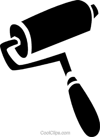 Paint Roller Royalty Free Vector Clip Art Illustration - Rolo De Pintura Vetor (352x480)