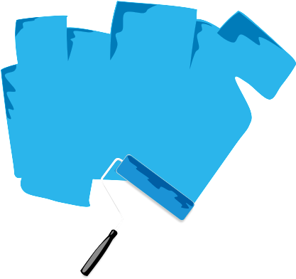 Sign Blue Roller Clipart - Paint Roller Clip Art (416x404)