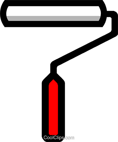 Symbol Of A Paint Roller Royalty Free Vector Clip Art - Farbroller Png (400x480)