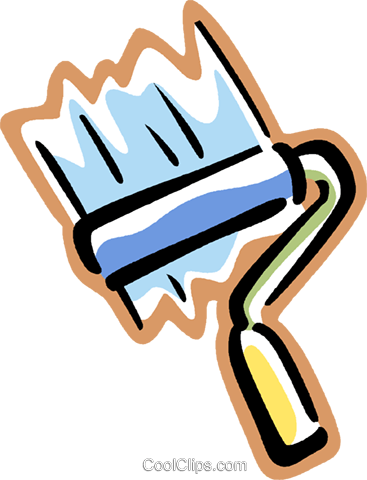 Paint Roller Royalty Free Vector Clip Art Illustration - Paint Roller Royalty Free Vector Clip Art Illustration (367x480)