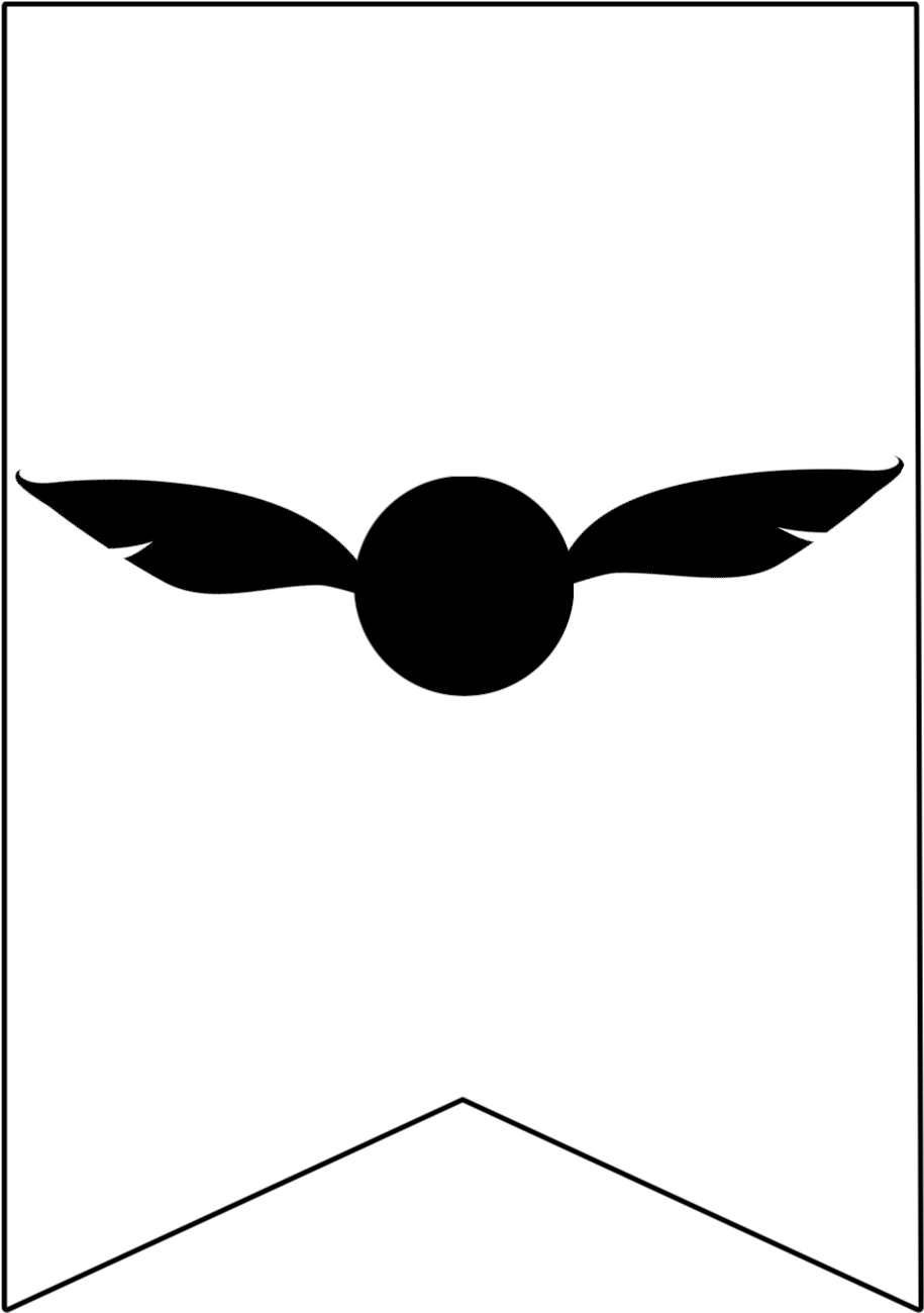 Snitch Harry Potter Banner Flag - Black And White (1042x1389)