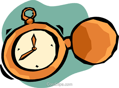 Pocket Watch Royalty Free Vector Clip Art Illustration - Illustration (480x354)