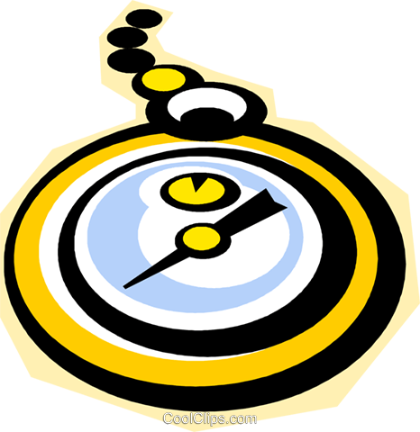 Pocket Watch Royalty Free Vector Clip Art Illustration - Circle (466x480)