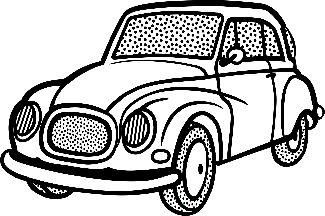 Classic Car Line Art Drawing Painting - Car In Line Art (1280x853)