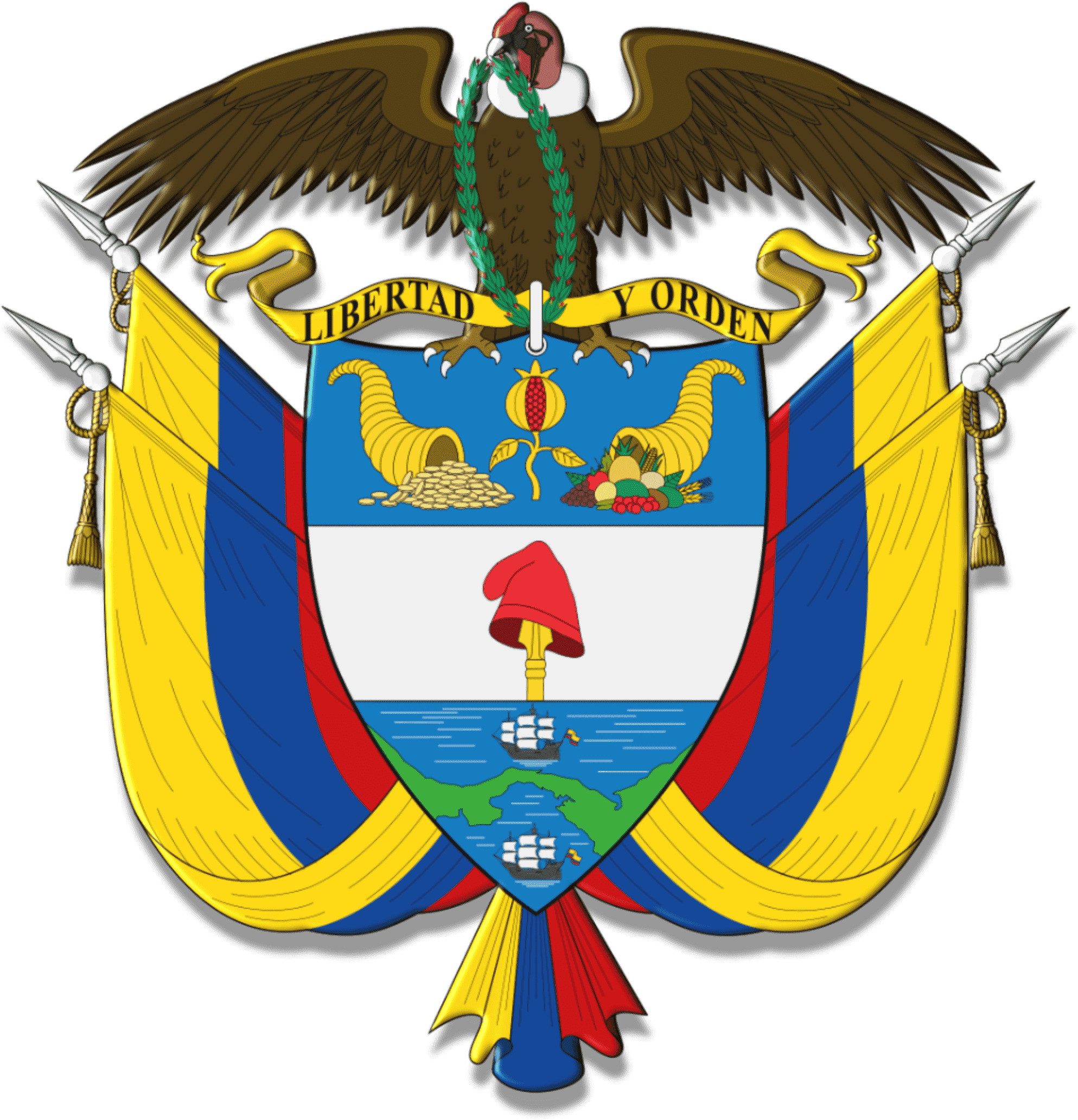 Agroindustrias Quail S - Decal Bumper Sticker Colombia Coat Of Arms Car Sticker (2063x2085)
