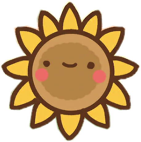Clawbert Cute Kawaii Cartoon Sunflower Flower Pretty - Cute Cartoon Sunflower (458x462)