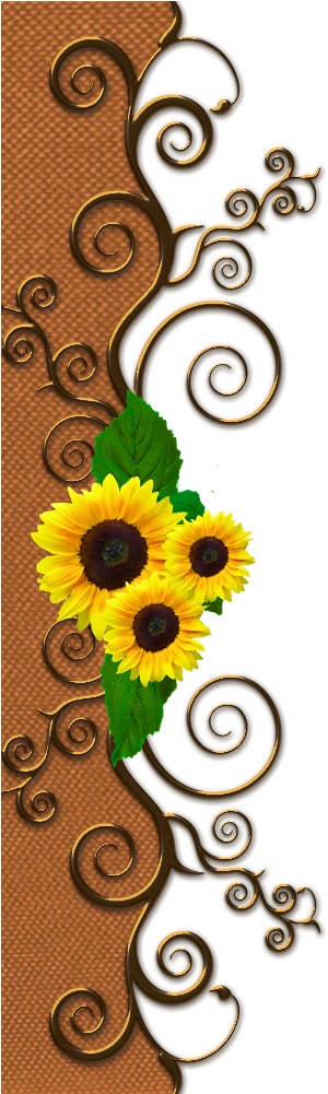 Borders * Cantoneiras * Cluster Sunflower Clipart, - Scrapbooking (1000x1000)