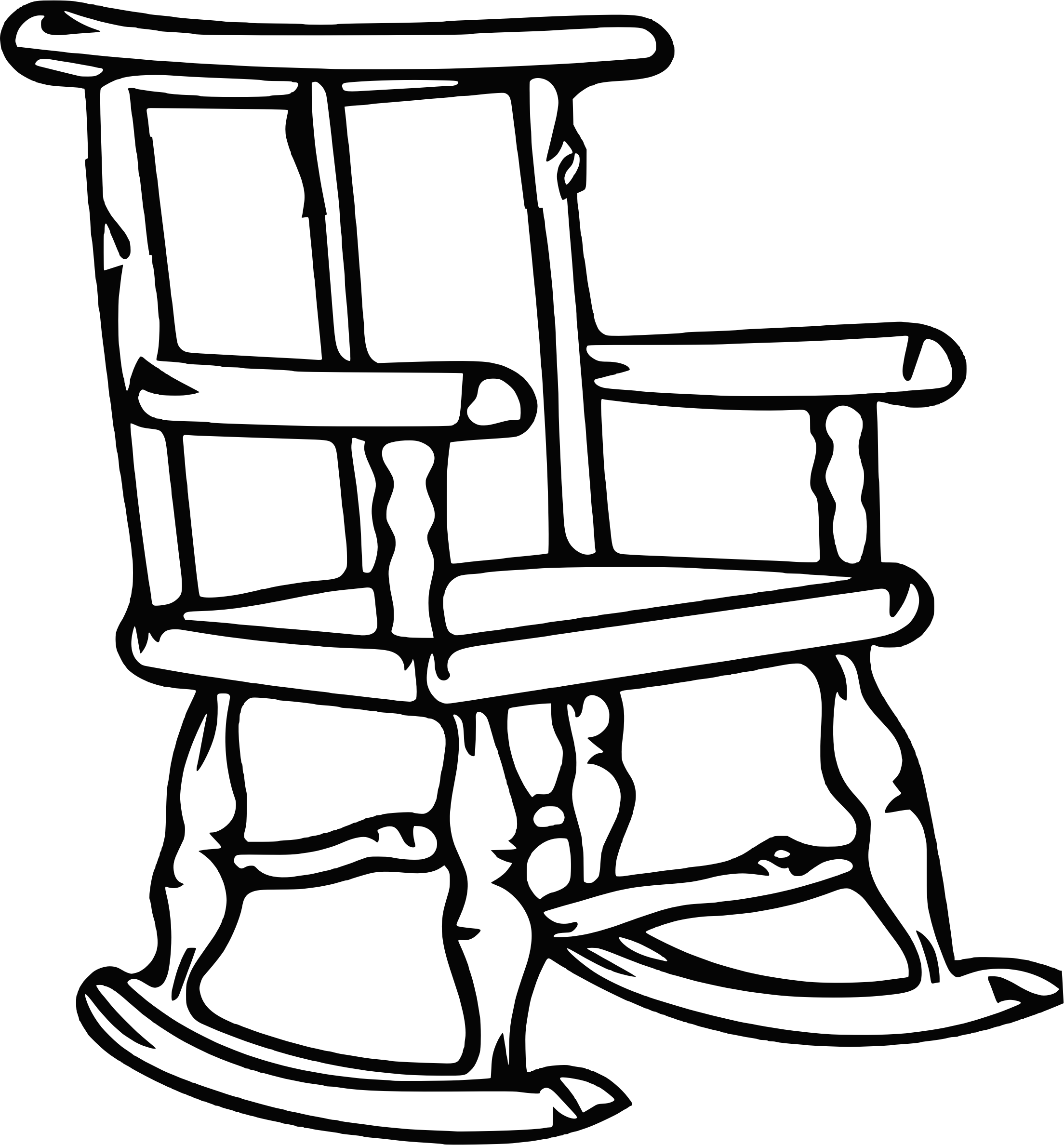 Big Image - Rocking Chair Clipart Black And White (2208x2376)