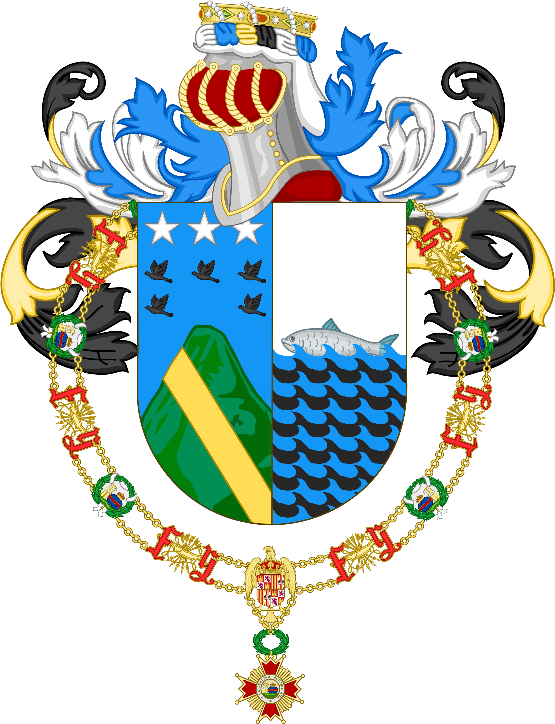 Honours - Coat Of Arms With Order Of Isabella (2000x2603)